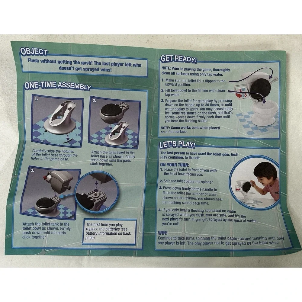 NOB 2015 Hasbro Toilet Trouble Game Water Spraying Family Fun